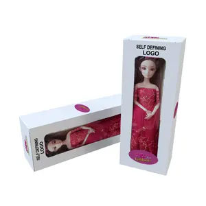 하이 퀄리티 핑크 아이 장난감 종이 상자 pvc 창 포장 상자 단일 인형 어린이 날 선물 세트 상자
