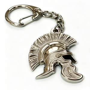 Llavero de aleación de zinc vintage con diseño de casco romano, impreso con UV, mosquetón, regalo de recuerdo, forma irregular, dije metálico resistente - Product Image 1