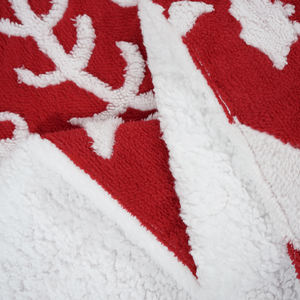 Couverture de jet Sherpa de Reindee rouge de Noël exquise, couverture molletonnée épaisse en microfibre chaude et confortable en peluche pour canapé-lit <span class=keywords><strong>grand</strong></span> cadeau - Product Image 5