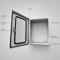 Armadio di Distribuzione Solare Fotovoltaico IP65 da Parete con Finestra Trasparente e Maniglia Girevole con Serratura