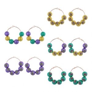 Boucles d'oreilles à perles pour femmes, grandes boucles d'oreilles pour le Mardi Gras, accessoires de bijoux pour le Mardi Gras, décoration de fête Nouvelle-<span class=keywords><strong>Orléans</strong></span> 2026 - Product Image 3