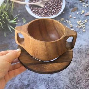 Creative Pine Wooden <b>Coasters</b> Retro Heat Resistant Solid Wood Coffee Tea <b>Drinks</b> Cup Mat Household <b>Coasters</b> - Product Image 2