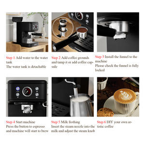 Empstorm 04E Máquina de café espresso semiautomática negra Stock local de la UE 220V-Estilo italiano Compatible con cápsulas <span class=keywords><strong>Nespresso</strong></span> - Product Image 5