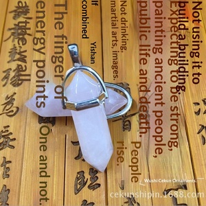 2026Hot Selling Natural Stone Hexagonal Pillar Agate Bullet Necklace Alloy Punk Style <strong>Jewelry</strong> Yiwu Manufacturers Direct <strong>Supply</strong> - Product Image 3