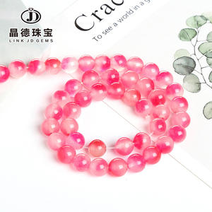 Suministro Directo <span class=keywords><strong>de</strong></span> Fábrica <span class=keywords><strong>de</strong></span> Accesorios <span class=keywords><strong>de</strong></span> Joyería con Cuentas Redondas <span class=keywords><strong>de</strong></span> <span class=keywords><strong>Jade</strong></span> <span class=keywords><strong>de</strong></span> Colores, Productos Semielaborados <span class=keywords><strong>de</strong></span> Calcedonia con Cuentas para DIY en Existencia - Product Image 2