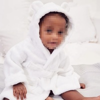 Peignoir de Bain Bébé à Capuche en Coton 100% Biologique, Forme Ours