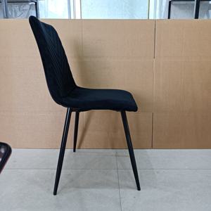Grande Table à Manger Effet Bois Marron 6 Chaises Pesaro Velours Pieds Noirs DE 4 CHAISES <span class=keywords><strong>LEO</strong></span> VELOURS BROSSÉ BLEU - Product Image 5