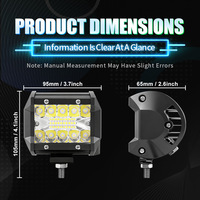 Barre lumineuse de travail LED 4 pouces 60W à trois lentilles, lampe de conduite tout-terrain pour SUV, camion, moto