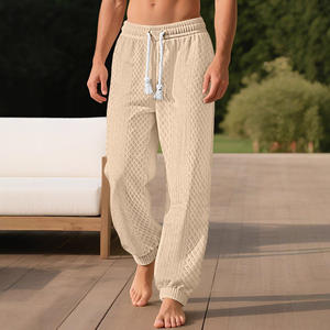 Pantalon de jogging jacquard pour homme à taille élastique, léger, respirant, en polyester, décontracté, coupe ample, taille européenne - Product Image 4