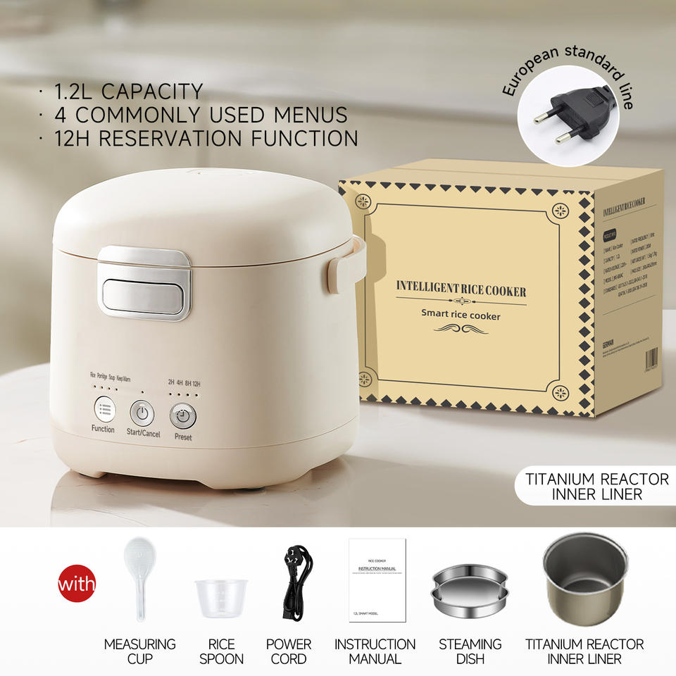 Electric Rice Maker Cooker 1.2L Mini Electric Rice Cooker Pure Titanium Inner Pot Smart Digital ...