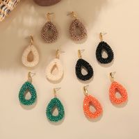 Boucles d'oreilles pendantes en forme de goutte d'eau, en cristal facetté tissé à la main, style bohème, en acier inoxydable, hypoallergéniques, pour elle