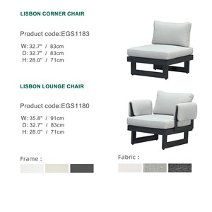 Express Garden moderno de lujo de aluminio ecológico impermeable a prueba de óxido Patio al aire libre sofá conjunto de cojines de espuma de alta densidad - Product Image 3