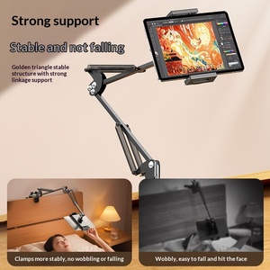 Soporte para Teléfono Móvil y Tablet para Cama y Escritorio, Ajuste de Ángulo de 360°, Base de Doble Orificio, Soporte de Acero al Carbono, <span class=keywords><strong>Gadget</strong></span> para Personas Perezosas - Product Image 4