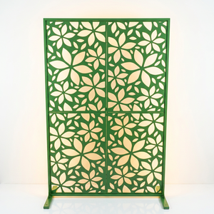 Paravent en acier Corten à patine rouille découpé au laser avec motif d'oiseau pour l'aménagement paysager de jardin - Product Image 1