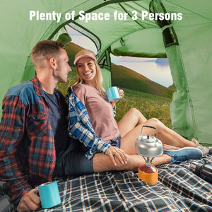 Tente tunnel de camping 4 personnes, ultralégère, imperméable, à double paroi, pour toutes les saisons, avec sac de transport - Product Image 6