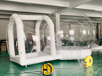 Dôme gonflable transparent 3m ciel étoilé avec trampoline, tente de camping et d'exposition extérieure étanche
