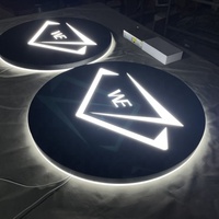 Boîte à lumière murale extérieure signalisation cercle rétro-éclairé logo signe rond unilatéral led boîte à lumière enseigne de magasin