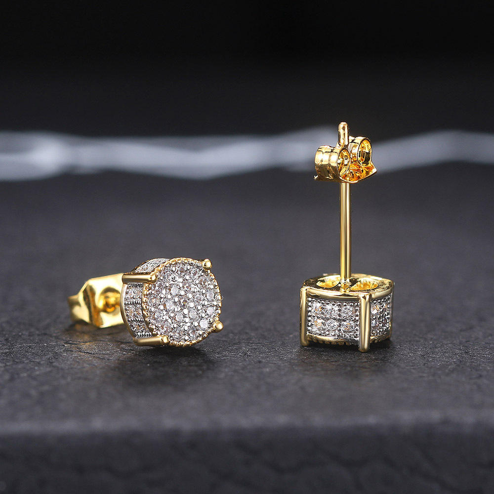 Elegant Mens Bar Earrings Diamond Boys Earrings Gold Elegant