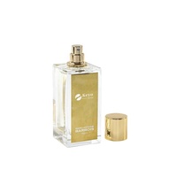 Vente en gros de flacons de parfum vides de 30 ml et 50 ml, flacons de parfum carrés plats de luxe, flacons de parfum en verre rechargeables noirs