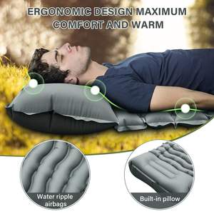 Venta al por mayor personalizado plegable al aire libre moderno portátil adulto plegable lona inflable aire senderismo viaje campamento cama individual para dormir - Product Image 3