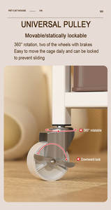 Precio al por mayor, jaula de metal para gatos de <span class=keywords><strong>3</strong></span> capas, casa de Villa para gatos, jaula de cría de mascotas de gran espacio con caja de arena y ruedas - Product Image 4