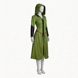 Tauriel Cosplay <b>Costume</b> Women Green Hooded Dress <b>Adult</b> <b>Princess</b> Role Play Outfit Full Set - Product Image 3