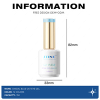 JTING Effet unique 12 couleurs Dindal Blue Cat Eye Gel Polish Collection OEM/ODM Conception gratuite Gel à ongles professionnel