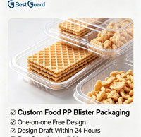 Barquette en plastique transparente de qualité alimentaire sur mesure pour biscuits, barquette d'emballage jetable pour pâtisserie thermoformée sous vide