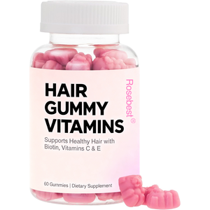 Rosebest Grosir OEM Label Pribadi Vitamin Rambut Vegan Rasa Raspberry Alami 5000mg Biotin dengan Vitamin C & E - Product Image 1