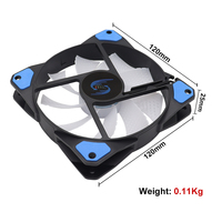 Ventilateur RGB de haute qualité 120 mm, grand ventilateur de boîtier PC pour jeux à faible bruit, 4 broches, pour ordinateur de bureau