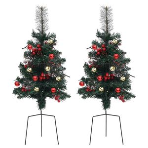 W2B VidaXL 180 cm verde PVC acciaio piccoli intarsi decorativi di alta qualità incernierato albero di natale artificiale Stand per uso festivo - Product Image 1