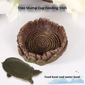 Bol d'alimentation pour reptiles en forme <span class=keywords><strong>de</strong></span> souche d'arbre, bol à boire, boîte d'élevage pour reptiles, <span class=keywords><strong>tortue</strong></span> terrestre, lézard, gecko, grenouille à cornes, araignée, serpent - Product Image 3