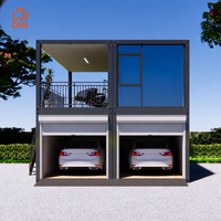 Appartement préfabriqué moderne en conteneur de Chine avec garage, maison de luxe en conteneur avec salle de bain