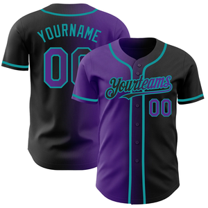 Maillots de <span class=keywords><strong>baseball</strong></span> en polyester vierges personnalisés de haute qualité rouge et noir <span class=keywords><strong>maillot</strong></span> de <span class=keywords><strong>baseball</strong></span> à la mode dégradé authentique rose-<span class=keywords><strong>bleu</strong></span> clair - Product Image 4