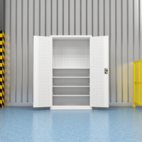 Armoire à outils robuste avec étagères fixes pour atelier de réparation automobile