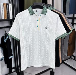 <span class=keywords><strong>Polo</strong></span> de Punto Clásico para Hombre, Color Caqui, con Cuello en Contraste, Blusa de Verano, Camisa Casual de Manga Corta para Hombre - Product Image 3