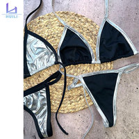 Nieuwe Mode Custom Hoge Kwaliteit Fabrikant Vrouwen Designer Luxe 2 Stuk Mode Glitter String Hoge Taille Bikini