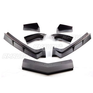 Kit de 7 lames de pare-chocs avant pour Chevrolet Corvette C8 Z51 STG 2 portes 2020-2023, style ZR1, séparateur d'aile, noir brillant - Product Image 2