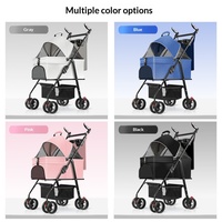 Carrito de Paseo Plegable Ligero para Mascotas, Ideal para Viajes al Aire Libre, para Gatos y Perros de Raza Pequeña y Mediana