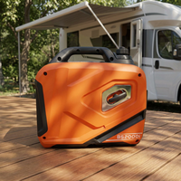 Générateur onduleur DC BISON (CHINE) 1,8 kW 50 Hz avec démarrage par lanceur 230 V, portable, pour la location et les détaillants d'extérieur