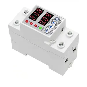 Universal Self-Recovery Single Adjustable Voltage Protective Protector With Lcd Current 40A 63A 220v Dual Digital Display