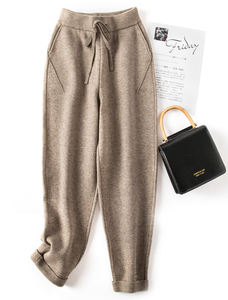 Bayan kaşmir yün kadın örgü cepli pantolon - Product Image 2