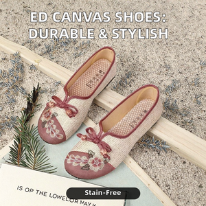 ED <b>Loafers</b> Slip-On Canvas Shoes Rubber Outsole Soft Hard-Wearing Anti-Slip Flat Bottom Wear-resistant Shallow Mouth - Product Image 2