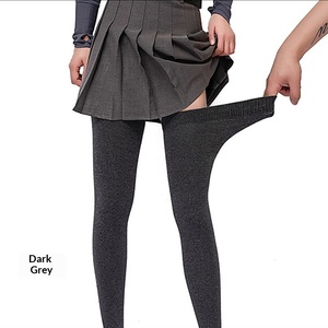 Chaussettes hautes antidérapantes en coton peigné extra-longues pour femme, grandes tailles, automne-hiver, chaudes, vente en gros - Product Image 6