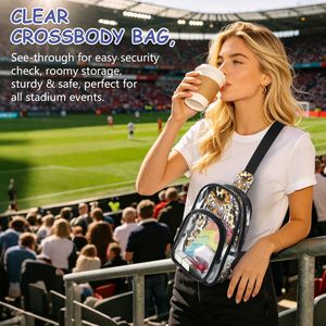 Sac messager transparent en PVC pour femme, imprimé tigre, sac bandoulière, sac de poitrine à fermeture éclair pour usage quotidien - Product Image 5