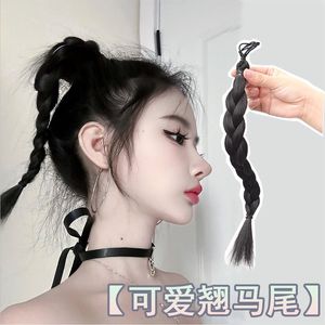 Queue de cheval haute avec tresse torsadée, entièrement tissée à la main, pour toutes les formes de visage et toutes les couleurs de peau - Product Image 5