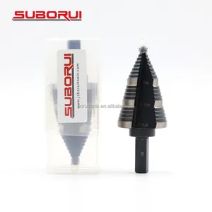 SUBORUI Inch Straight Grooved Double Fluted M2 High Speed Steel Hss Step Drill Bits For Hole Drilling In Stainless Steel