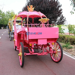 Charrette électrique de luxe vintage rose en forme de citrouille de Cendrillon pour mariage, défilé ou site touristique - Product Image 3