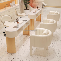Ensemble de mobilier de salon de manucure au design moderne, table et chaise de manucure, mobilier économique pour salons de manucure