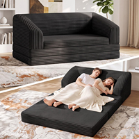 Canapé-lit convertible compact 2 places avec dossier, idéal pour petit appartement, chambre d'amis, chambre à coucher, maison